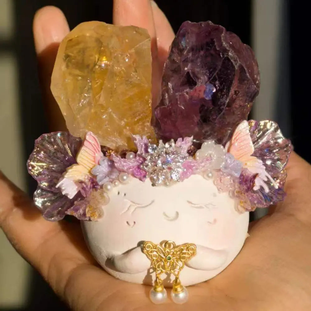 Customize | Dual Energy Citrine & Amethyst Crystal Pet Shinepurity