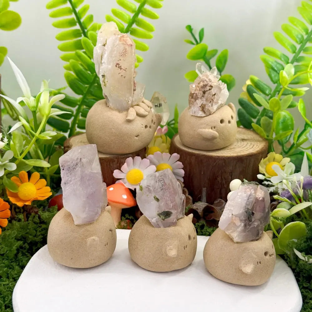 Handcrafted Garden Quartz Crystal Pet Fairy Shinepurity