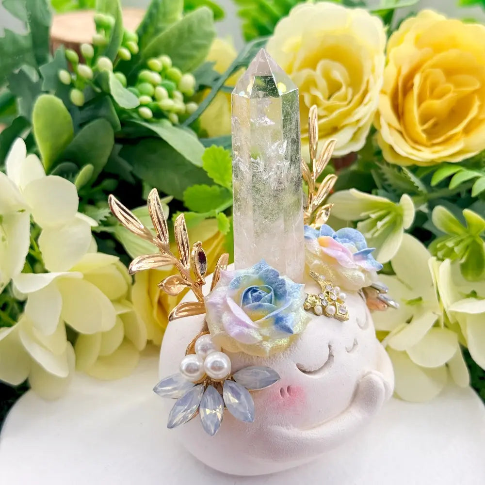Designer Limited Edition| Clear Quartz Column Crystal Pet – Elegant and Luminous Decor Shinepurity