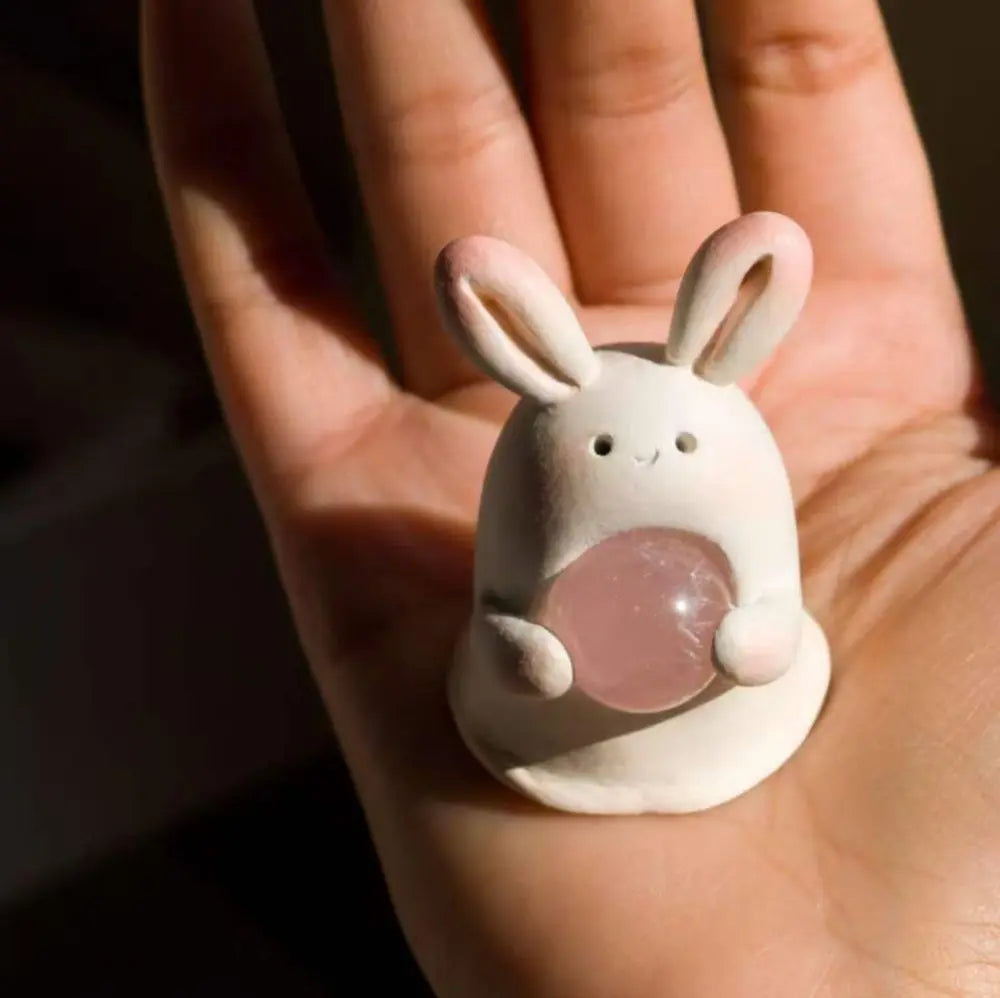 Customize | Gentle Companion Rose Quartz Bunny Crystal Pet Shinepurity