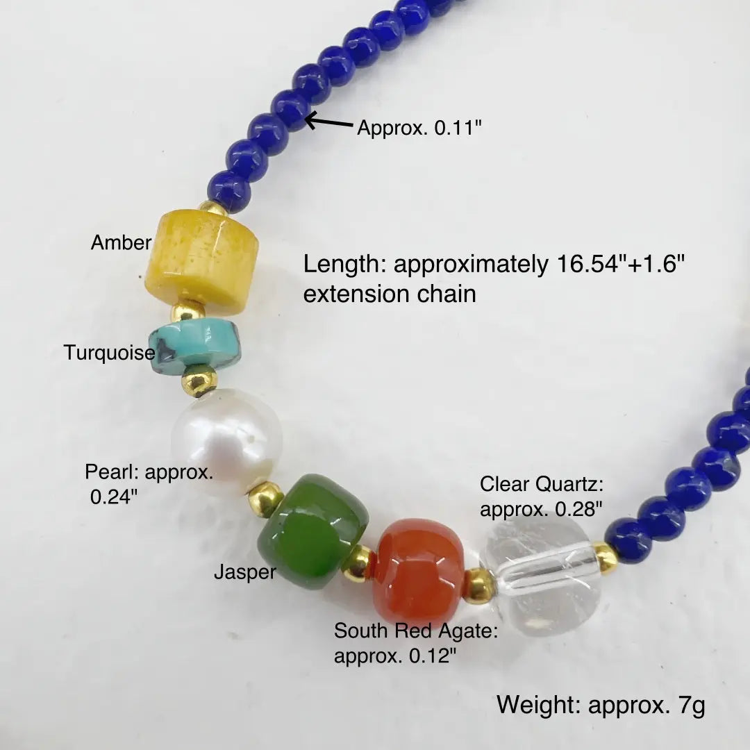 Radiant Harmony Natural Lapis Lazuli Multi-Gem Beaded Necklace Shinepurity