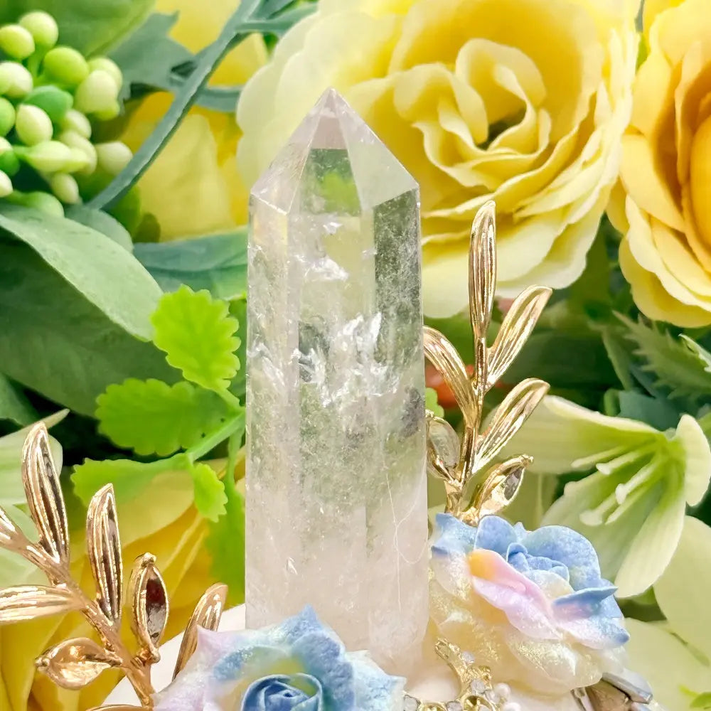 Designer Limited Edition| Clear Quartz Column Crystal Pet – Elegant and Luminous Decor Shinepurity