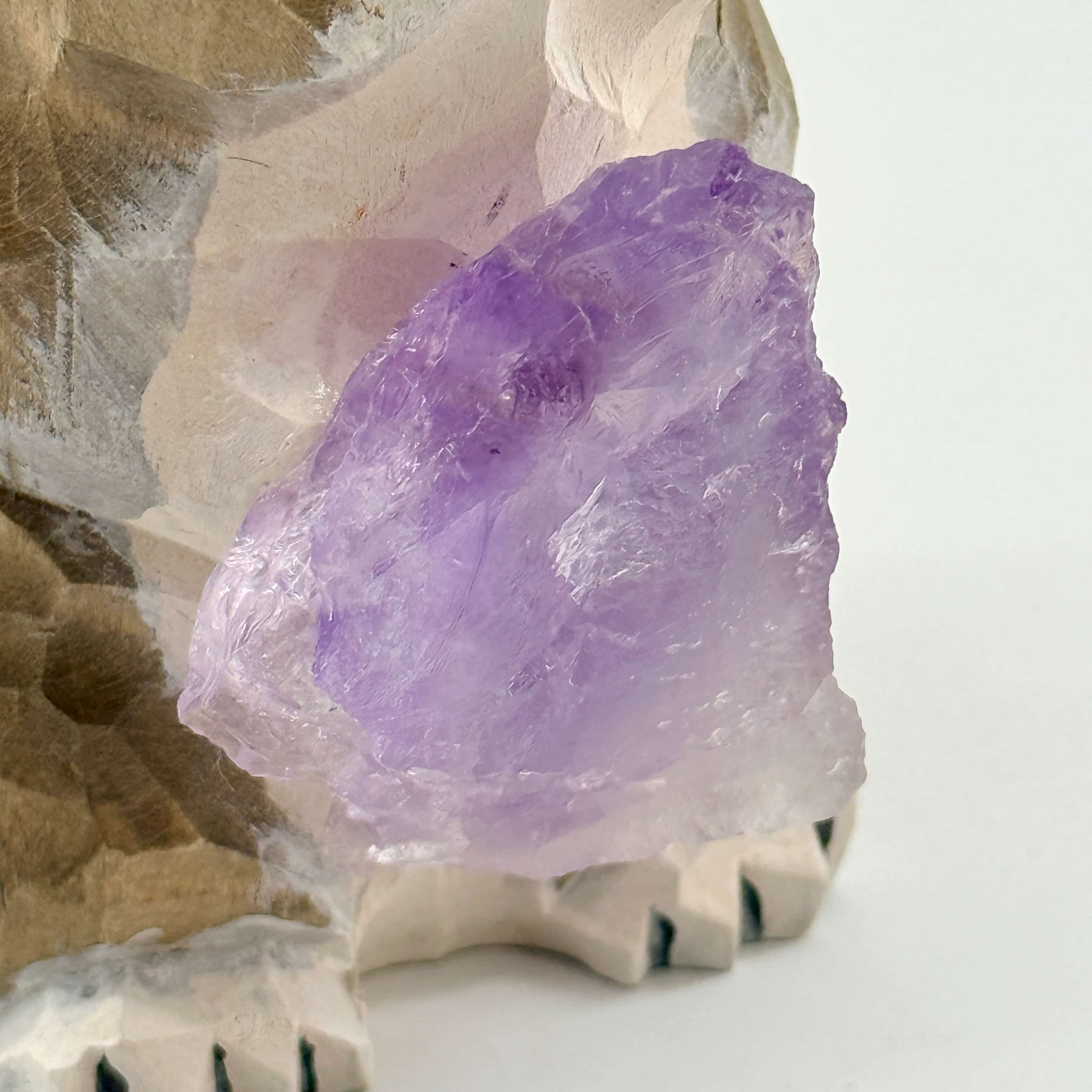 Hand-Carved Wooden Hamster Amethyst Crystal Desk Decor Shinepurity