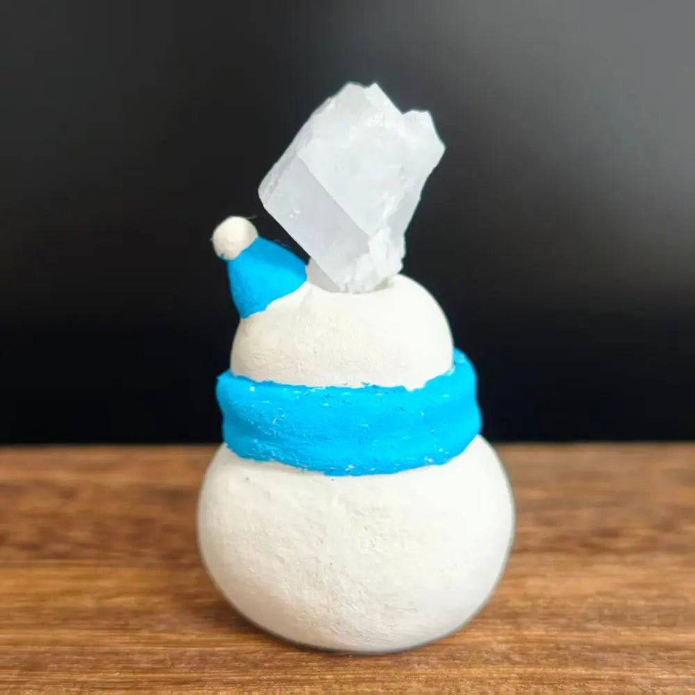Winter-Healing Blue Calcite Snowman Crystal Pet Shinepurity