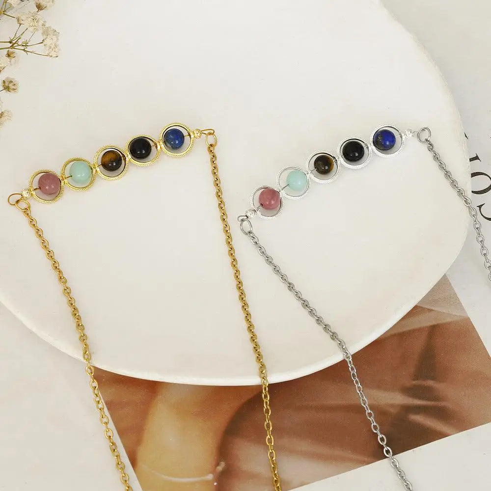 12 Zodiac | Scorpio - Obsidian & Tiger's Eye Peapod Bead Necklace - Shinepurity