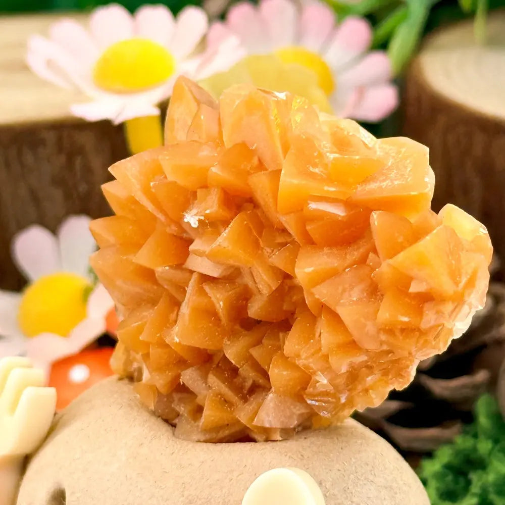 Yellow Calcite Crystal Pet Put a Little Good Mood on Your Desk Shinepurity
