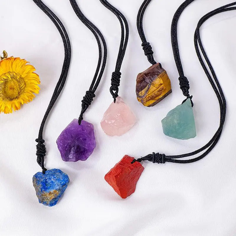 Natural Raw Crystal Pendant Necklace - Shinepurity