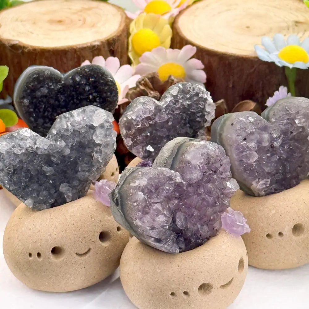 Spiritual Guardian Heart-Shaped Amethyst Crystal Pet Shinepurity