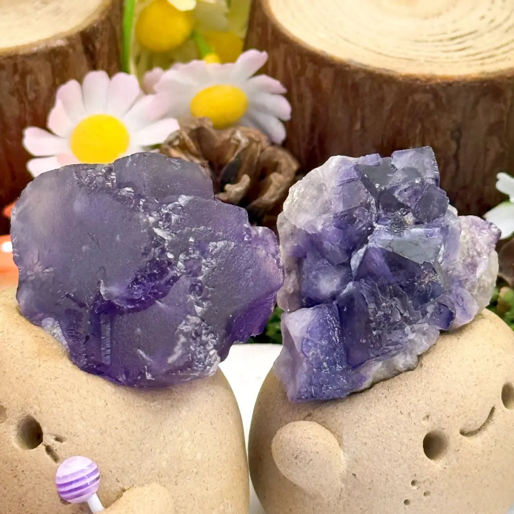 A Purple Fluorite Crystal Pet for Slower Thoughts Shinepurity