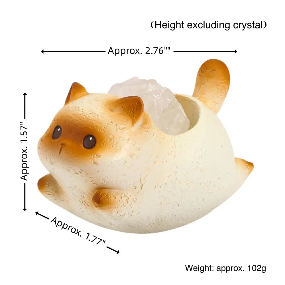 Embrace the Gentle Glow · Healing Crystal Cat Figurine Shinepurity