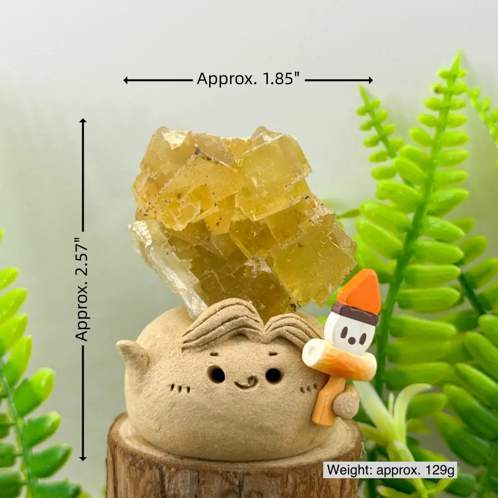 The Sunlit Spirit of Warm Energy Yellow Fluorite Crystal Pet Shinepurity