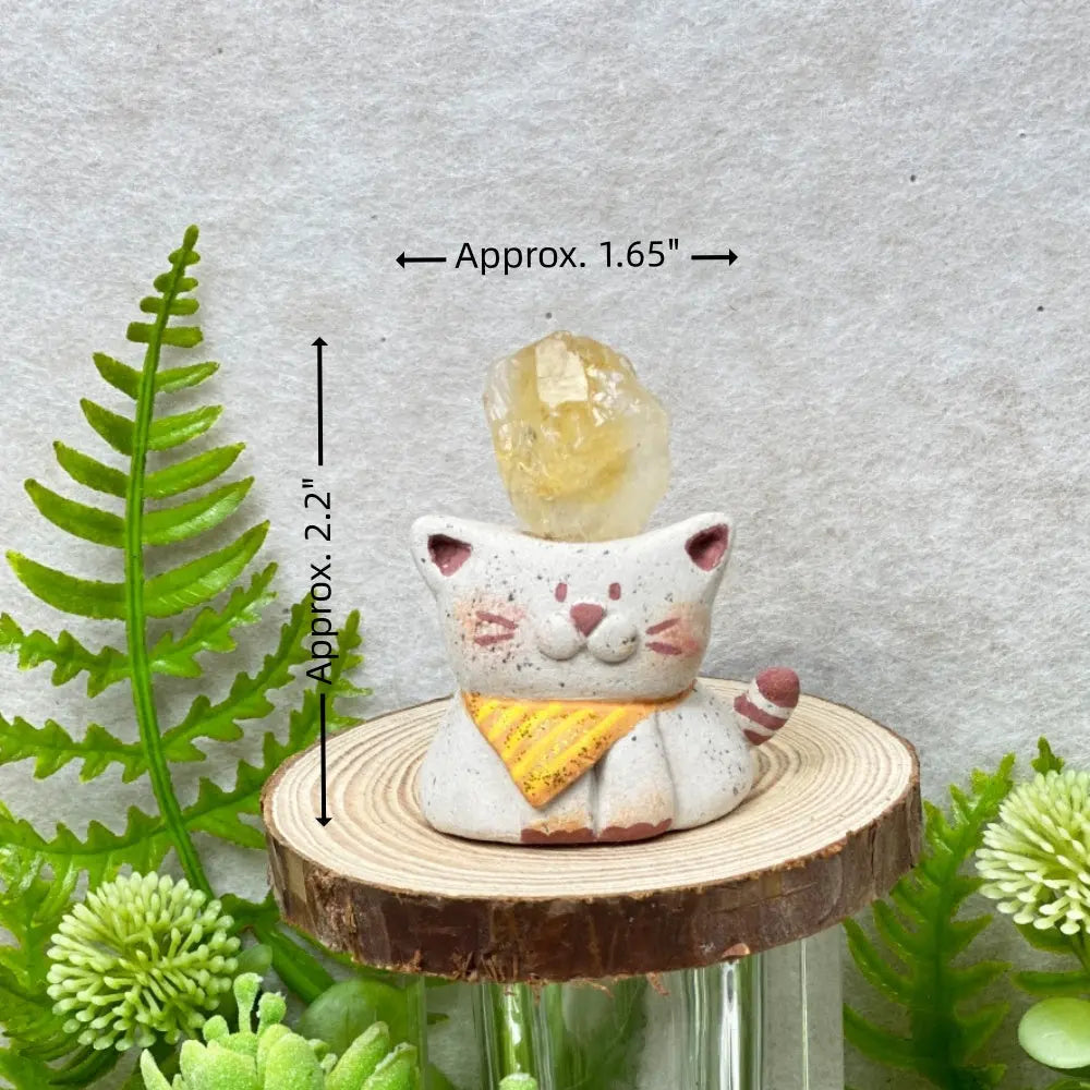 Designer Limited Edition| Adorable Citrine Cat Crystal Pet Carrying Luck and Blessings Shinepurity