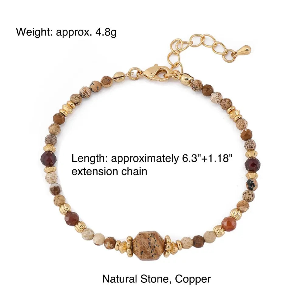 Warm Tone Bracelet | Niche Design Vintage-Inspired Colorful Handmade Beaded Bracelet Shinepurity