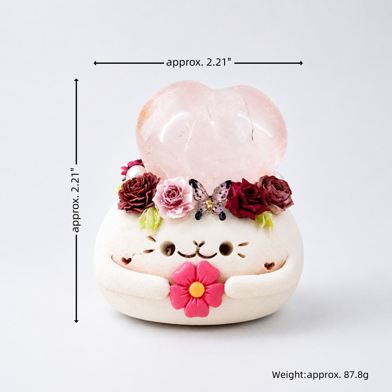 A Little Heart Rose Quartz Crystal Pet Shinepurity