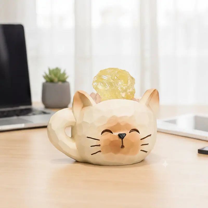 Good Energy Crystal Cat — Mini Desk Buddy Shinepurity