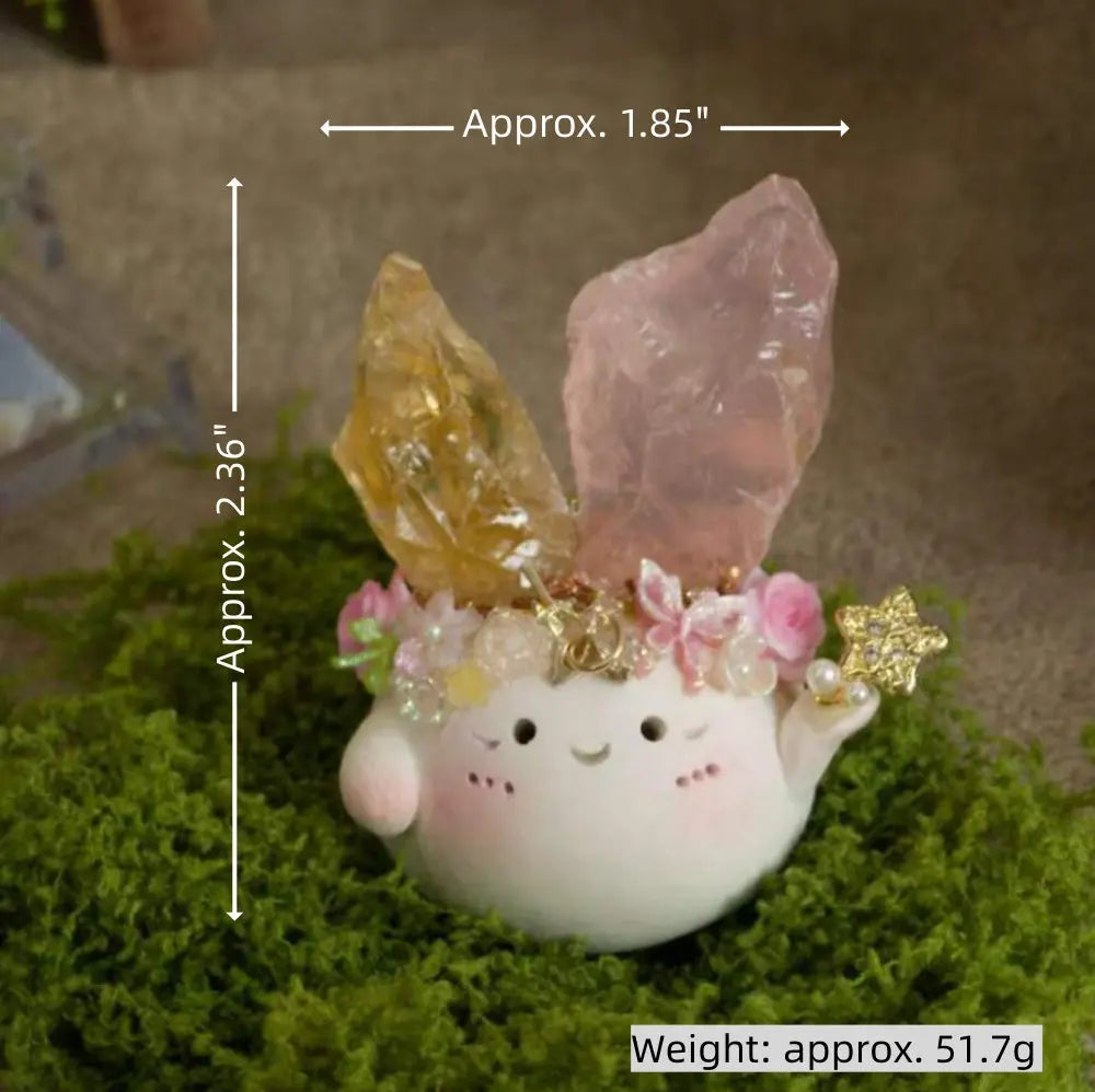 Customize | A Citrine and Rose Quartz crystal pet full of warmth and softness Shinepurity