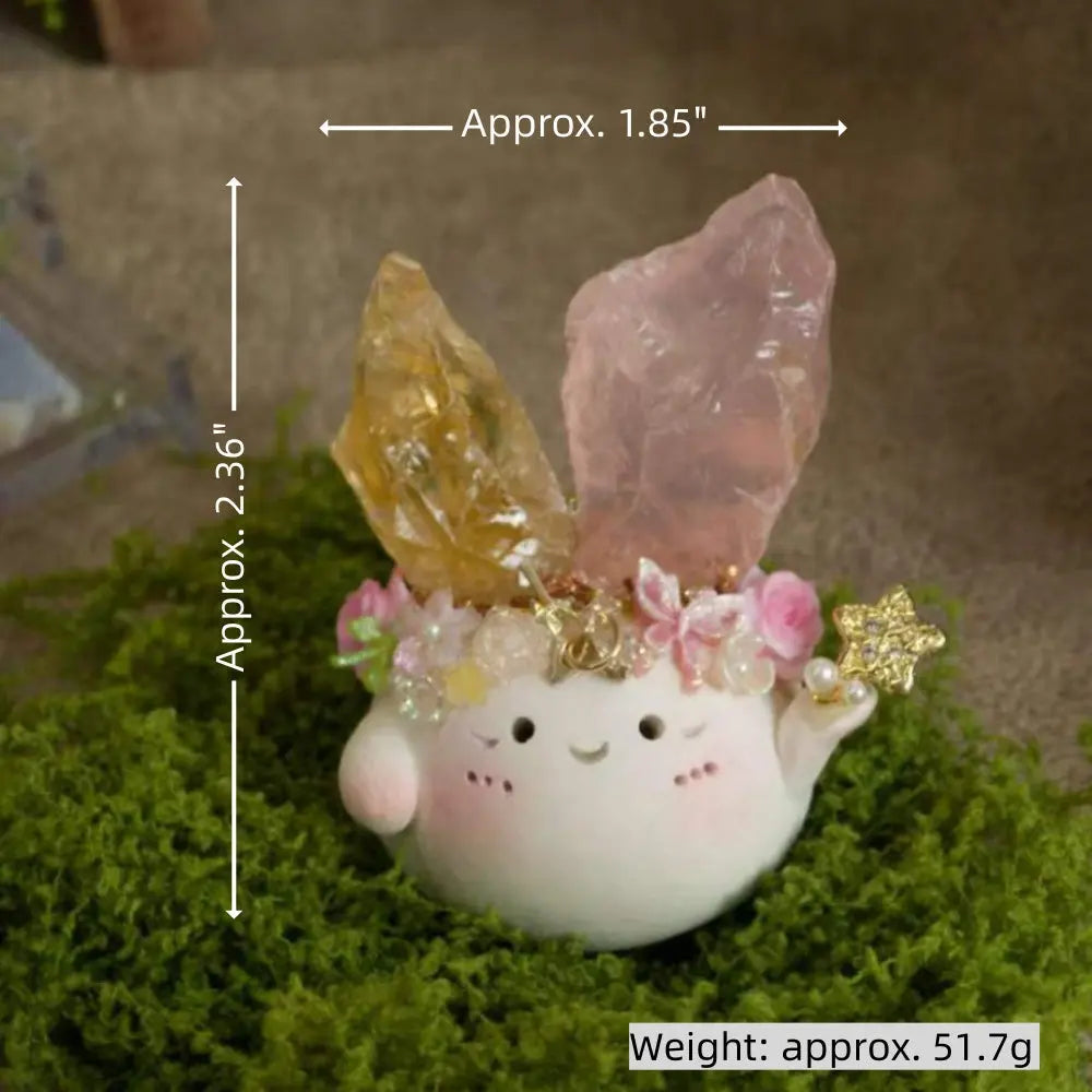 Customize | A Citrine and Rose Quartz crystal pet full of warmth and softness Shinepurity