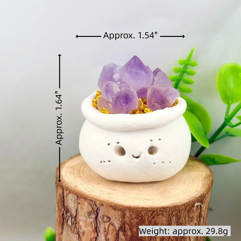 Three Crystal Flower Pot Pet A Touch of Natural Color for Everyday Shinepurity