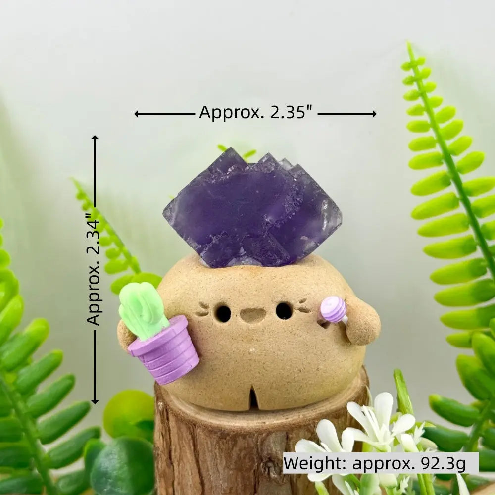 A Purple Fluorite Crystal Pet for Slower Thoughts Shinepurity