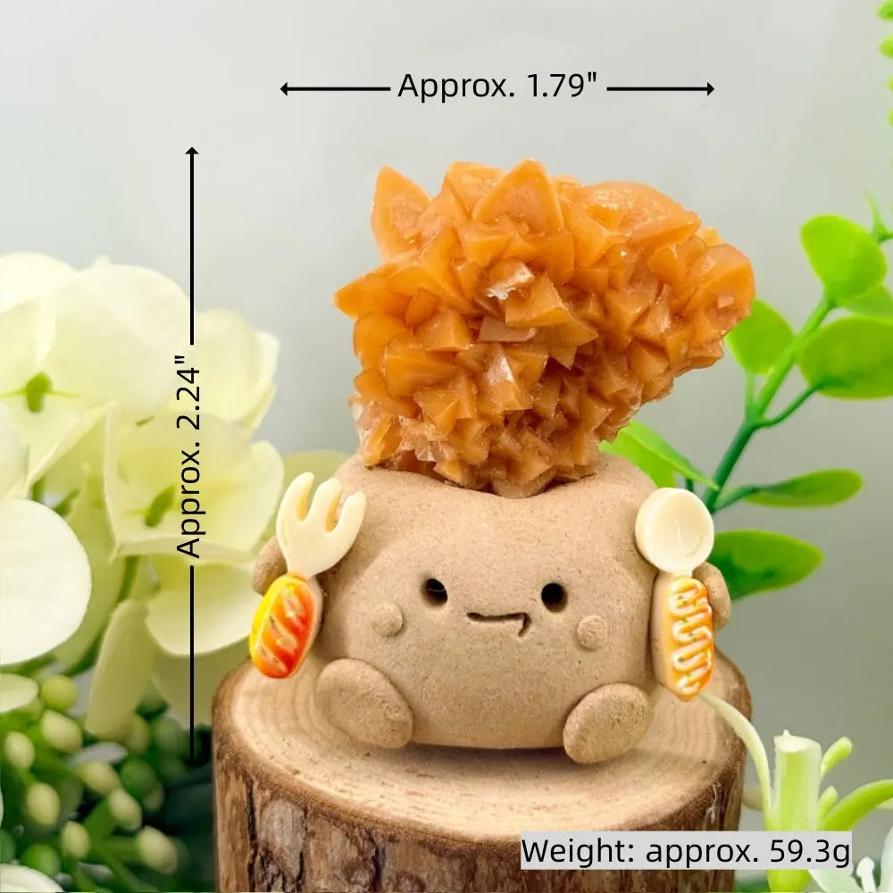 Yellow Calcite Crystal Pet Put a Little Good Mood on Your Desk Shinepurity
