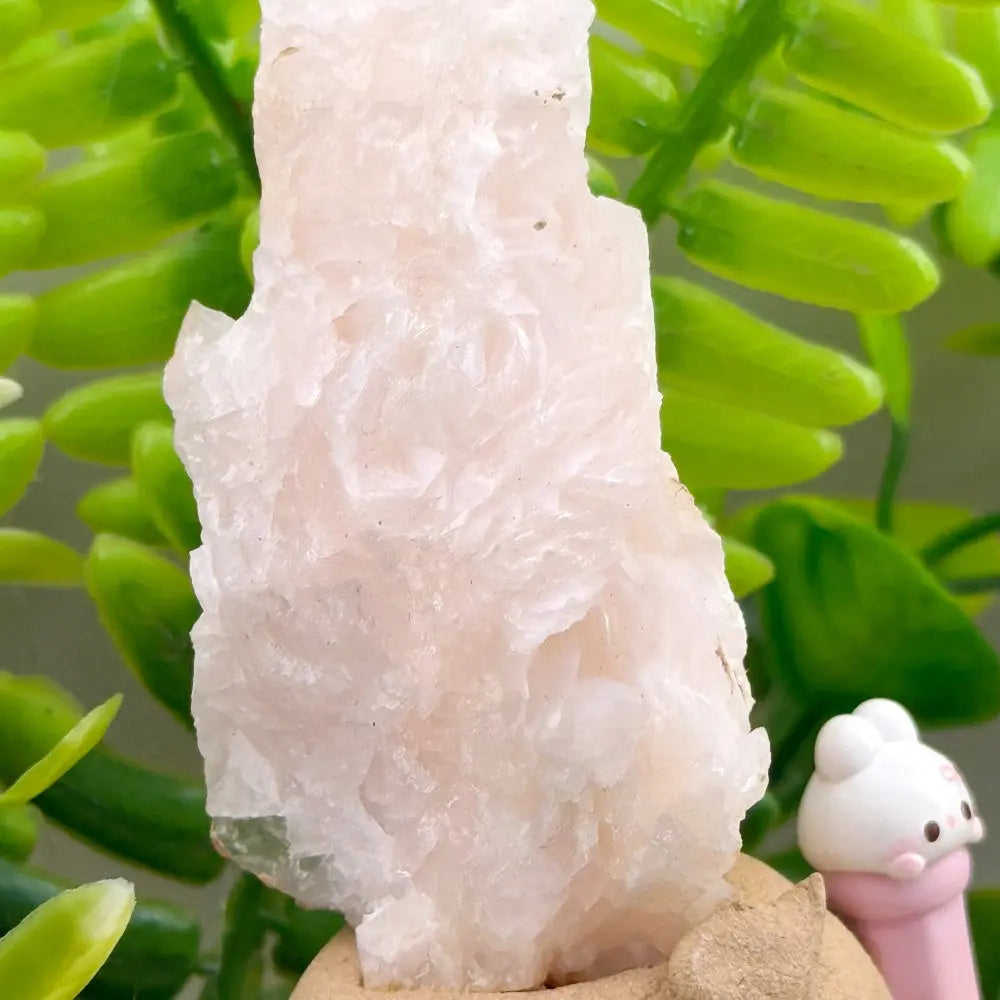 Gentle Guardian Rose Calcite Fluorite Crystal Pet Shinepurity