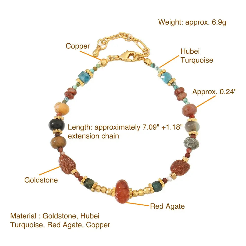 Handmade Niche Natural Stone Layered Guardian Bracelet Shinepurity
