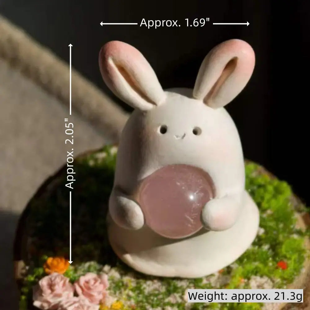 Customize | Gentle Companion Rose Quartz Bunny Crystal Pet Shinepurity
