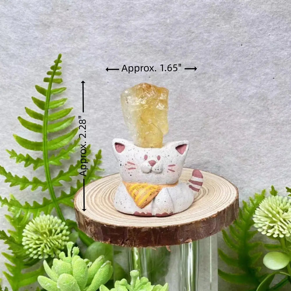 Designer Limited Edition| Adorable Citrine Cat Crystal Pet Carrying Luck and Blessings Shinepurity