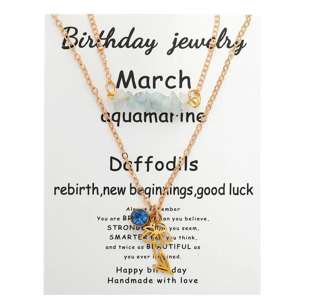 Birthstone Guardian Multi-Layered Crystal Necklace with Rosary Zirconia - Shinepurity