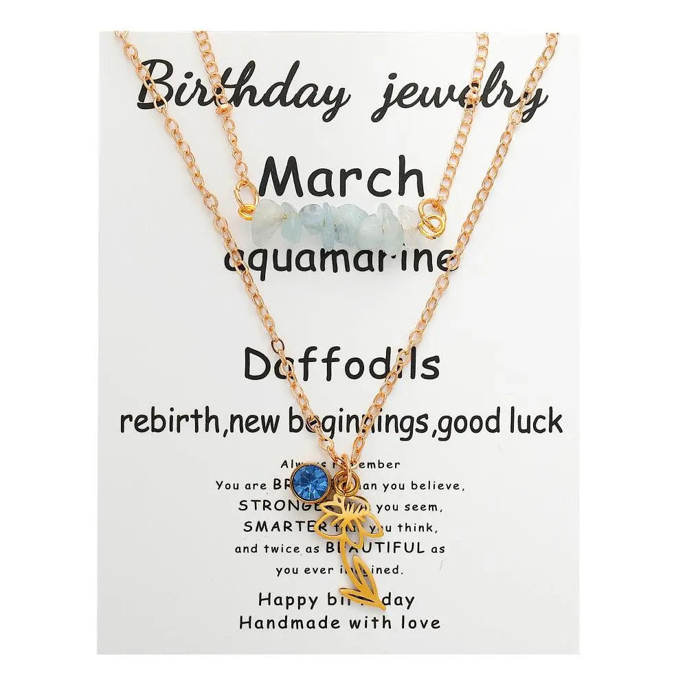 Birthstone Guardian Multi-Layered Crystal Necklace with Rosary Zirconia - Shinepurity