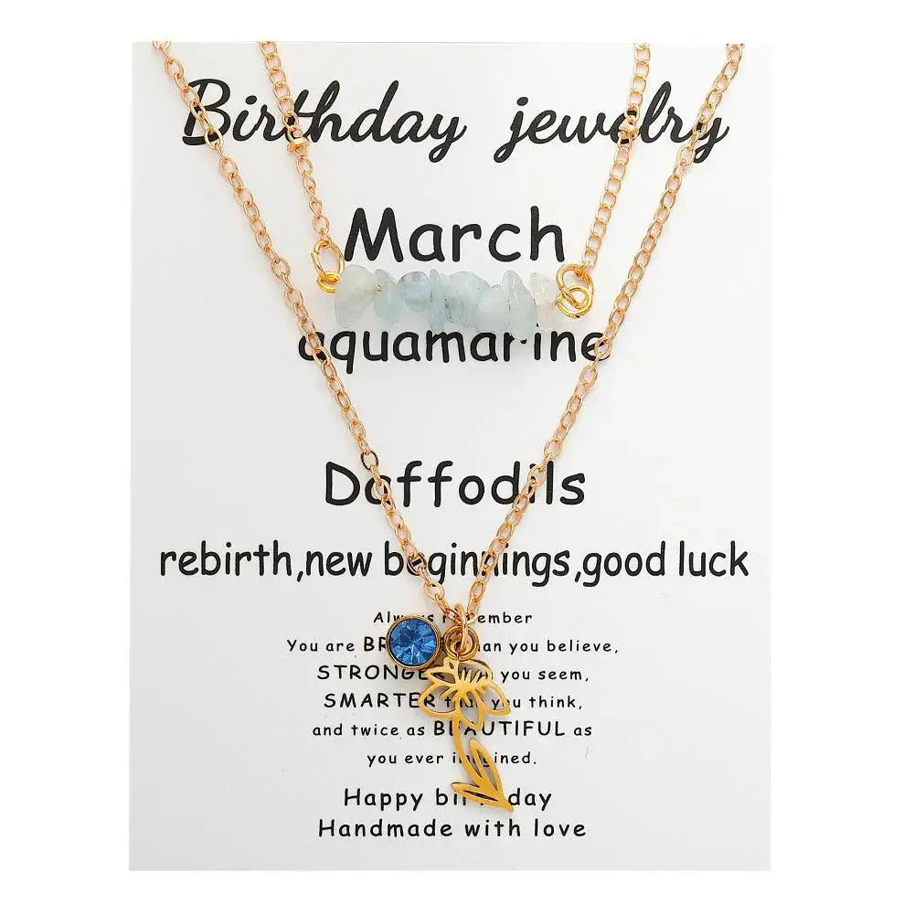 Birthstone Guardian Multi-Layered Crystal Necklace with Rosary Zirconia - Shinepurity