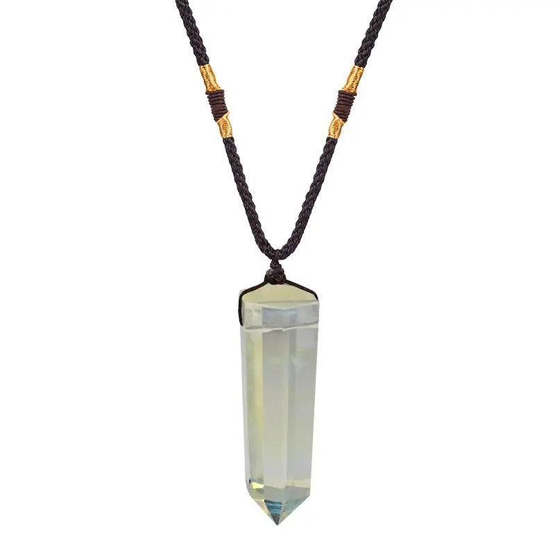 Crystal Raw Hexagonal Prism Pendant Necklace - Shinepurity