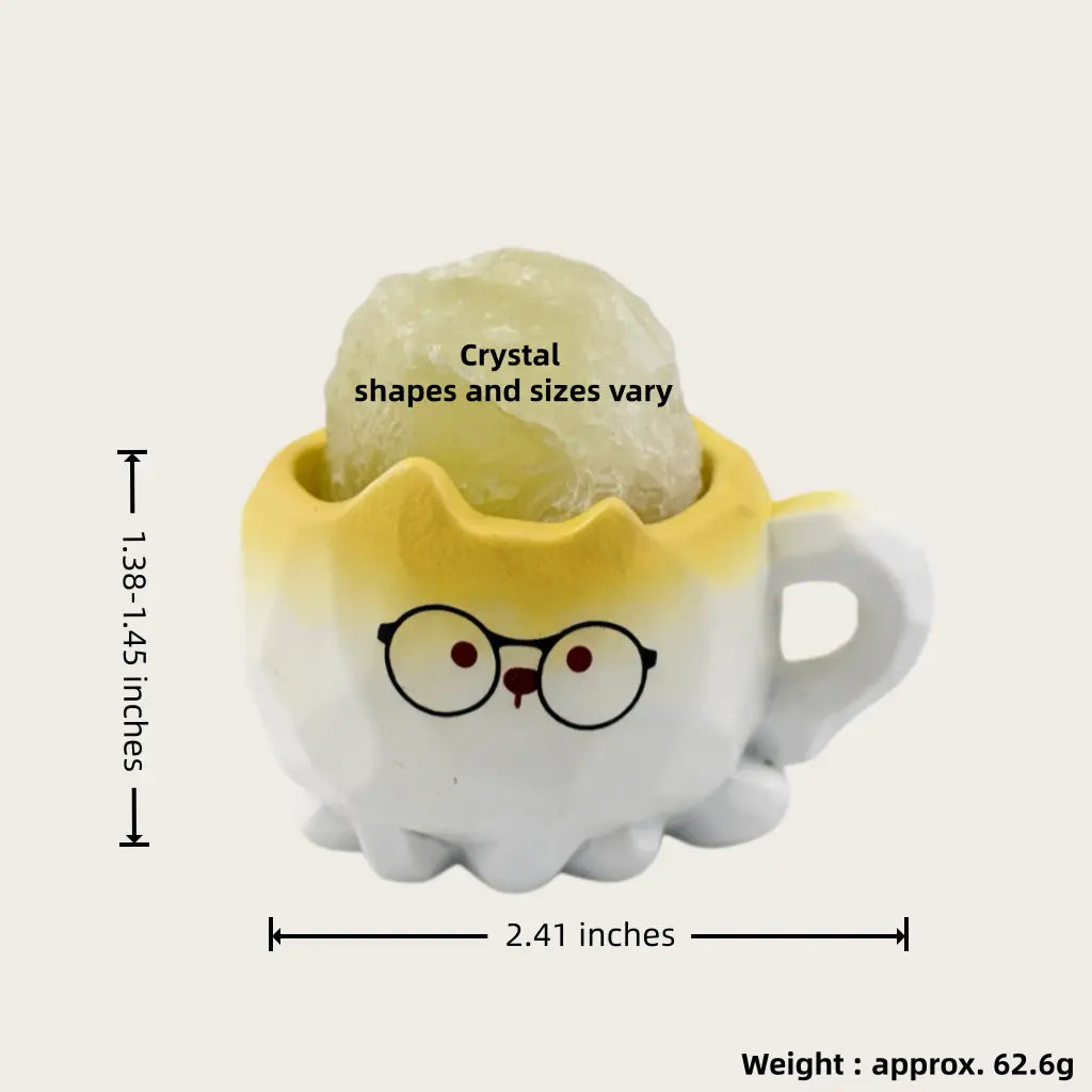 Crystal Dog Desk Decor - Resin Dog with Natural Crystal Shinepurity
