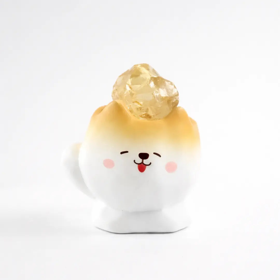 Calm Aura Crystal Dog — Mini Desk Buddy Shinepurity