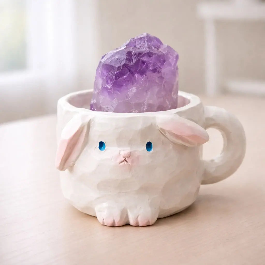 Crystal Bunny Cup Buddy — Mini Crystal Decor Shinepurity