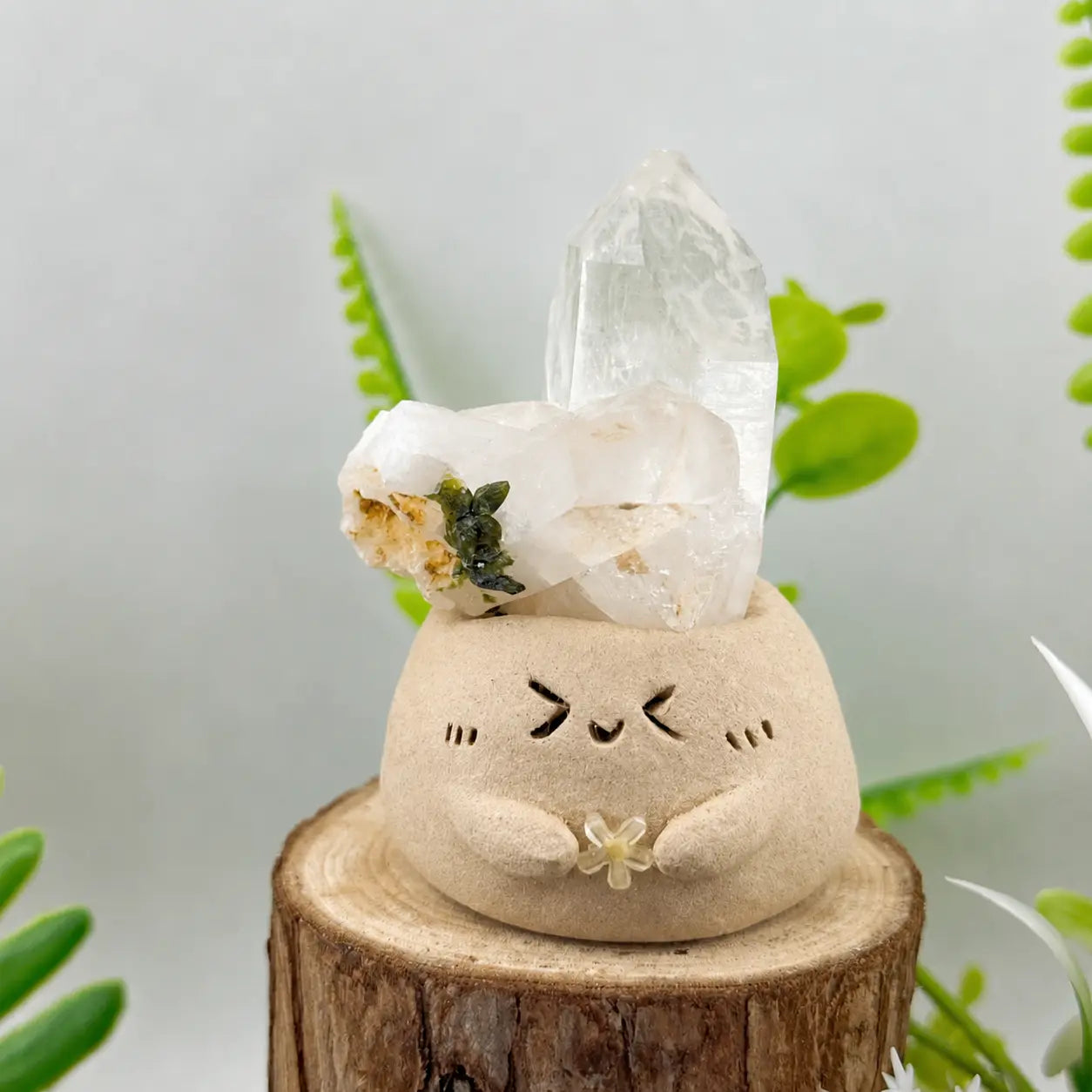 Emerald Forest Guardian Epidote Crystal Pet Shinepurity