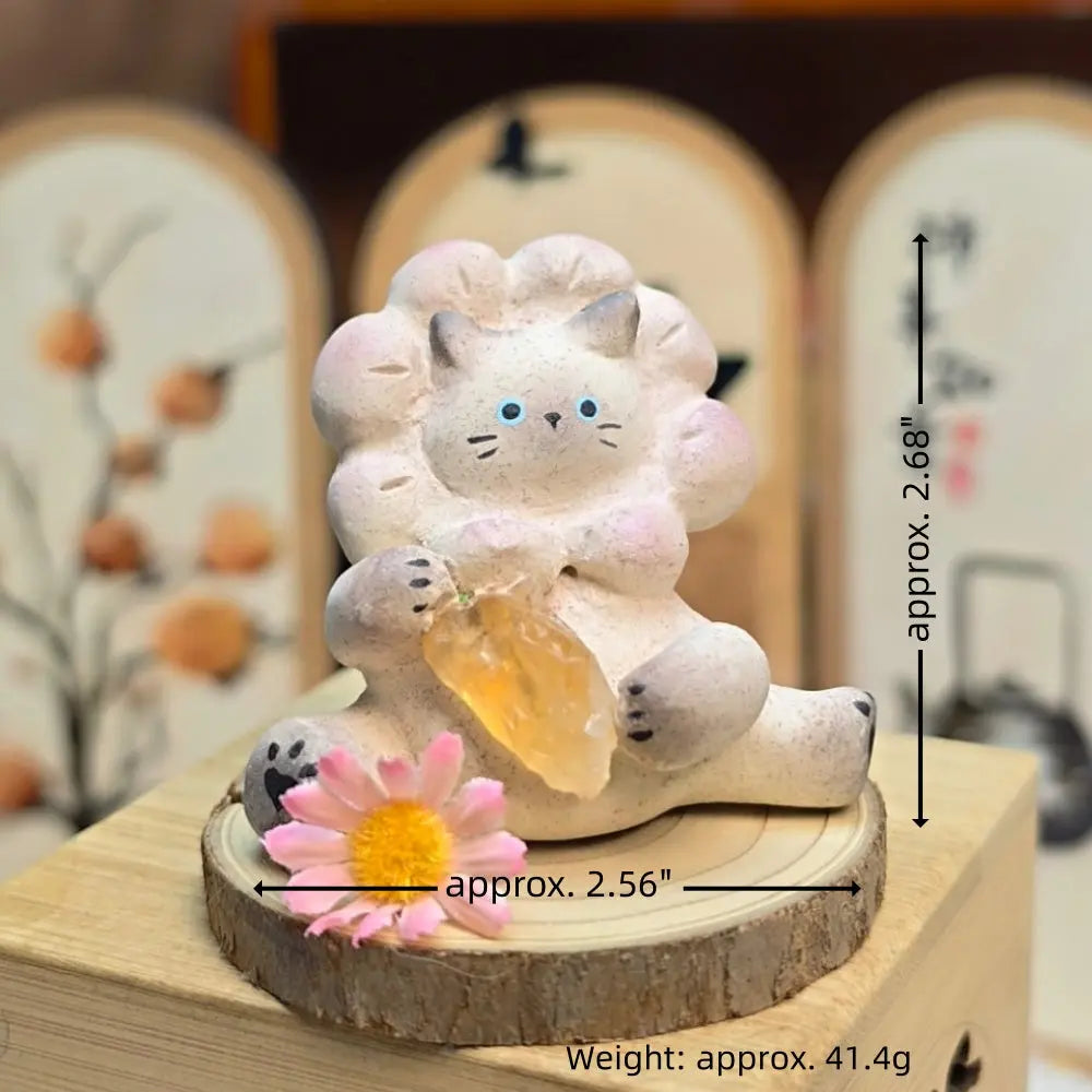 Customize | Citrine Crystal Pet Cat Hidden in Bloom Shinepurity