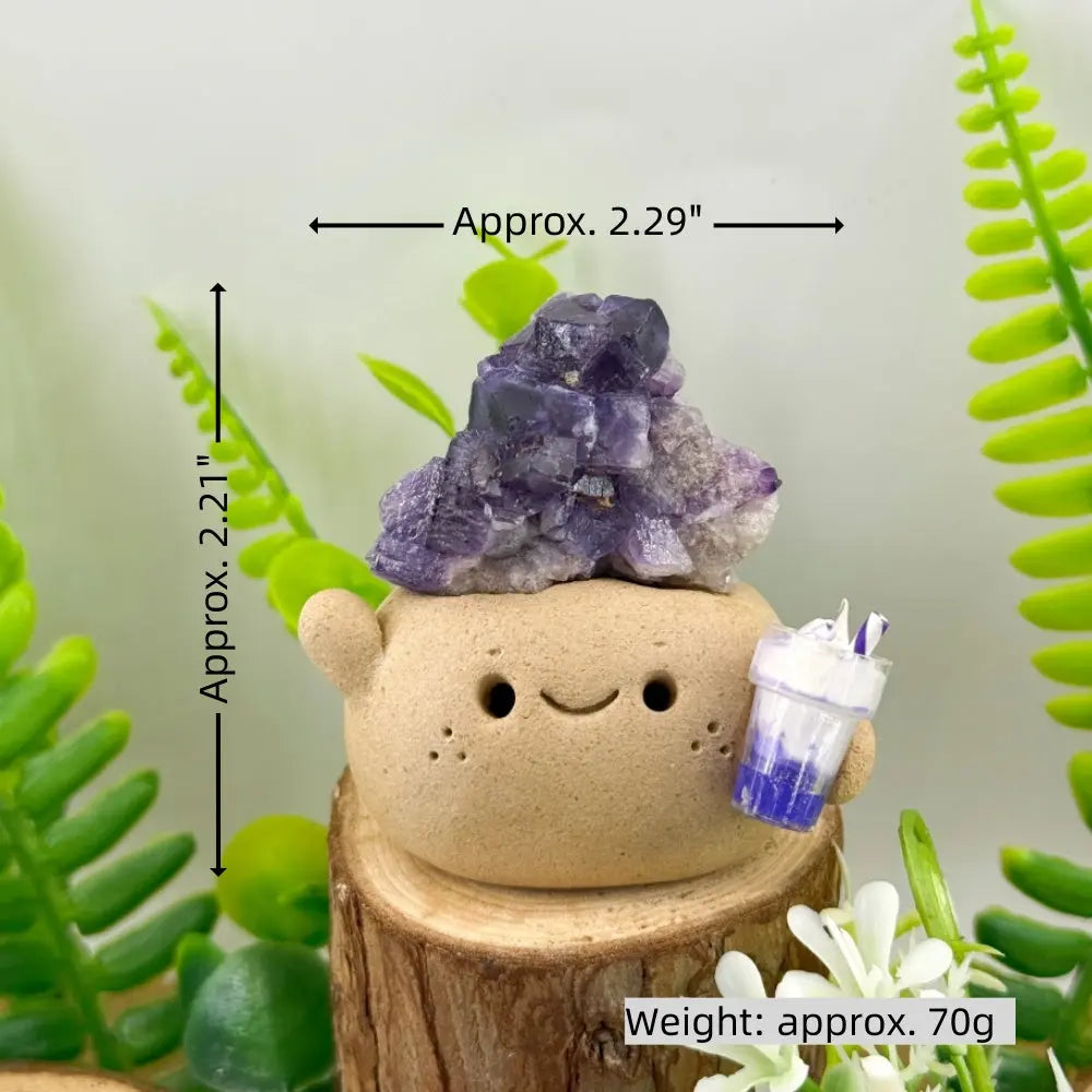 A Purple Fluorite Crystal Pet for Slower Thoughts Shinepurity