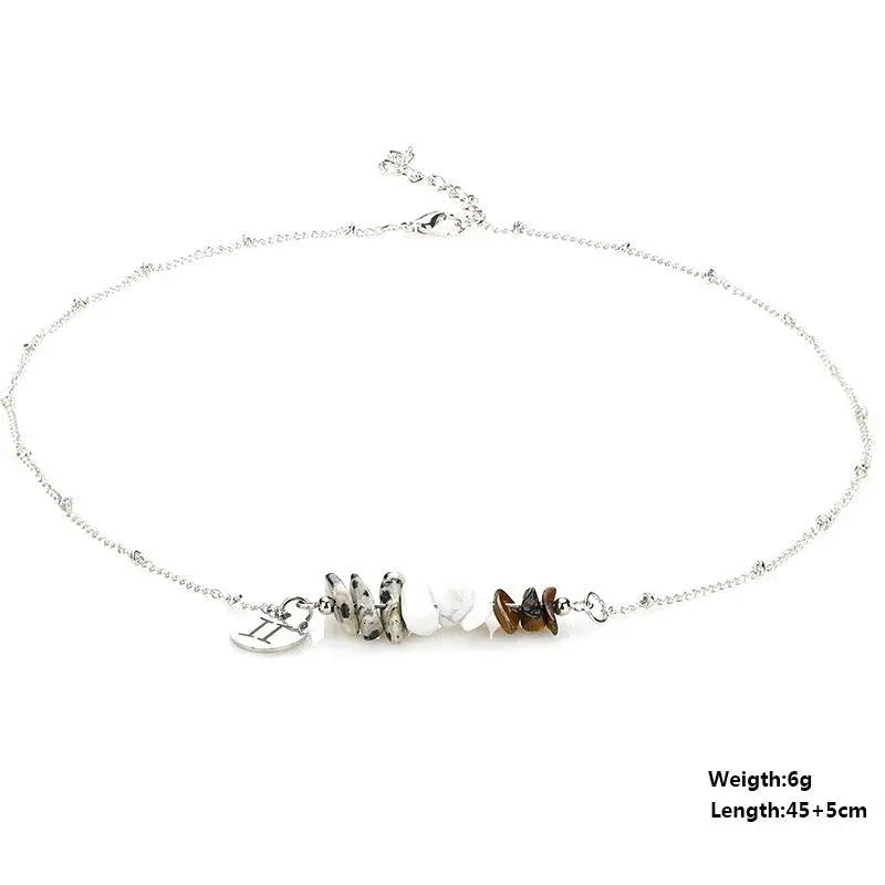 12 Zodiac Signs Crystal Gravel Necklace - Shinepurity