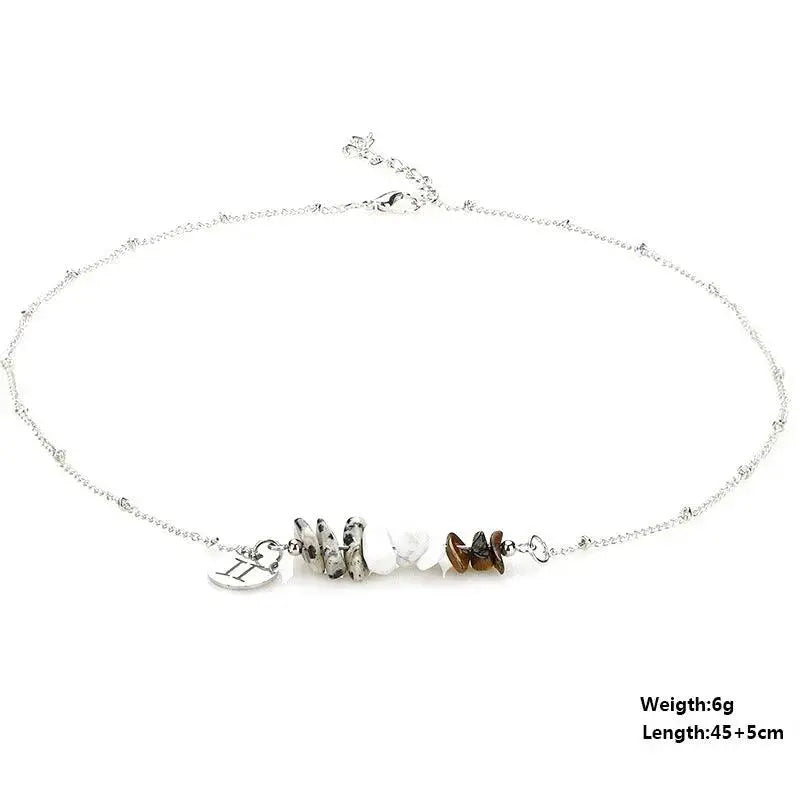 12 Zodiac Signs Crystal Gravel Necklace - Shinepurity