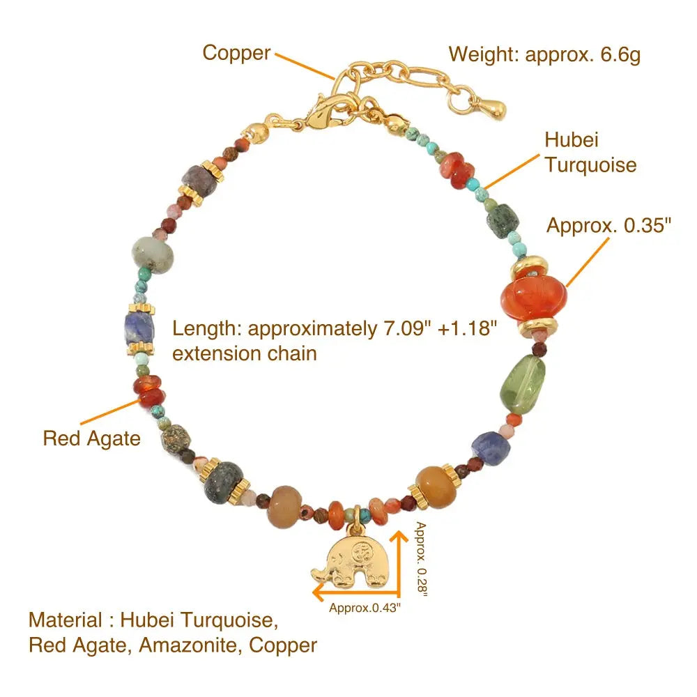 Handmade Niche Natural Stone Layered Guardian Bracelet Shinepurity
