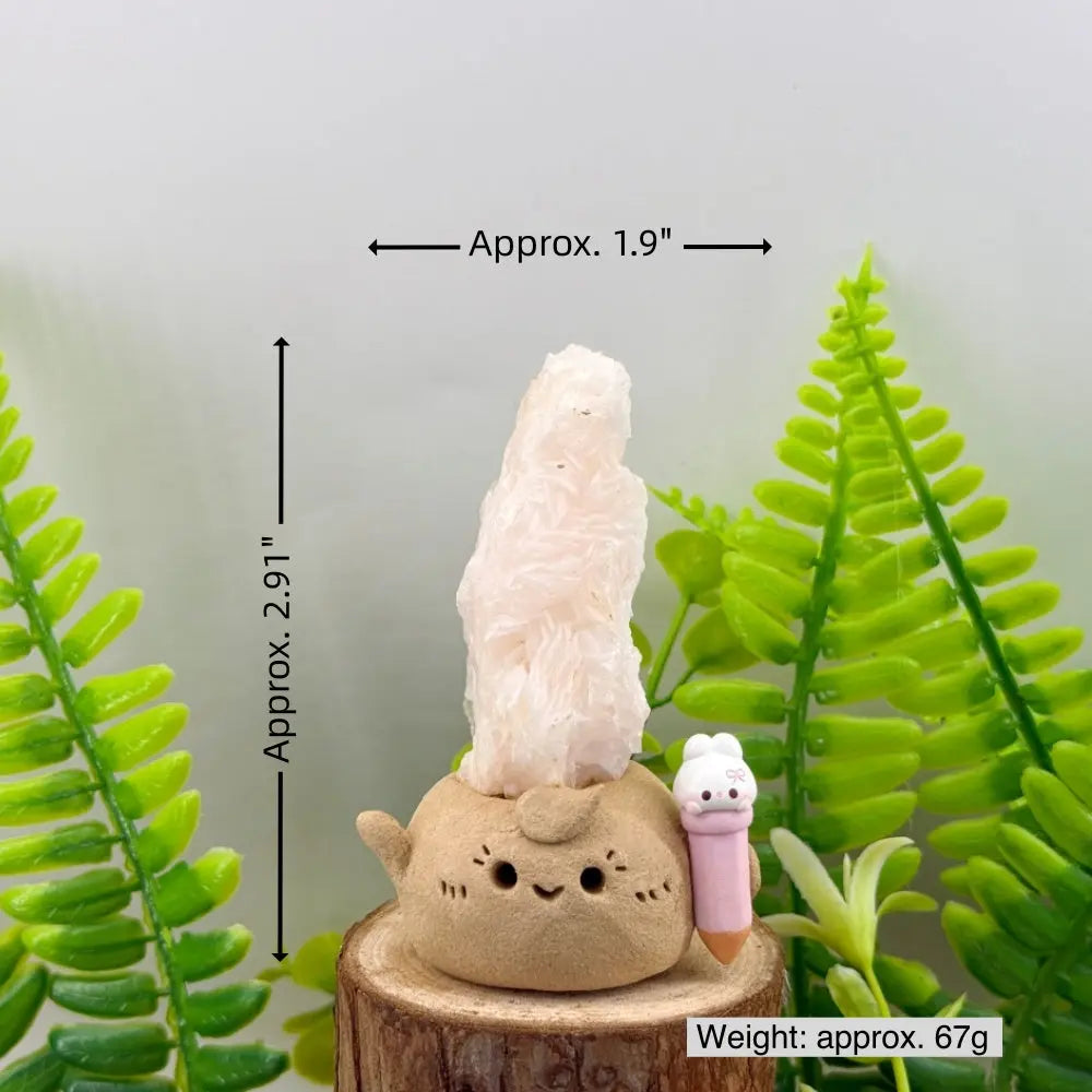 Gentle Guardian Rose Calcite Fluorite Crystal Pet Shinepurity