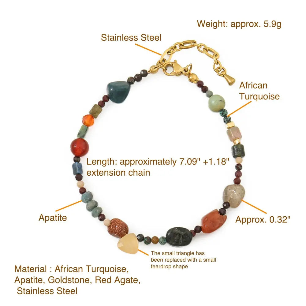 Handmade Niche Natural Stone Layered Guardian Bracelet Shinepurity