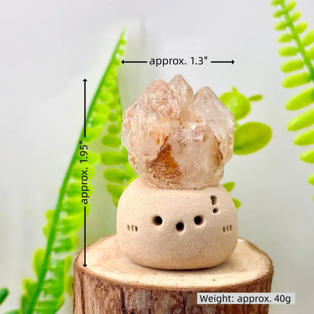 Skeleton Quartz × Epidote Quartz Healing Crystal Pet Shinepurity