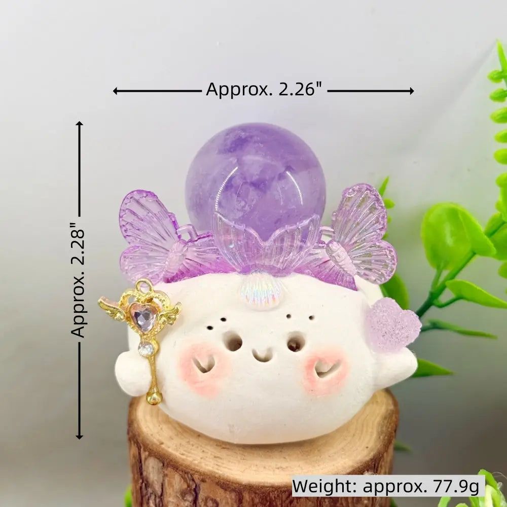Amethyst and Citrine Crystal Ball Pet A Little Shining Presence Shinepurity
