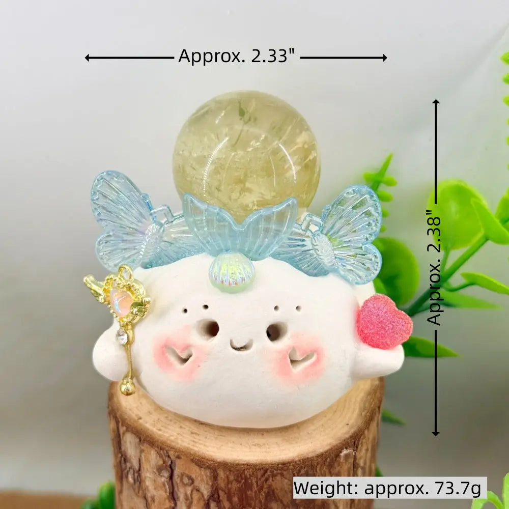 Amethyst and Citrine Crystal Ball Pet A Little Shining Presence Shinepurity