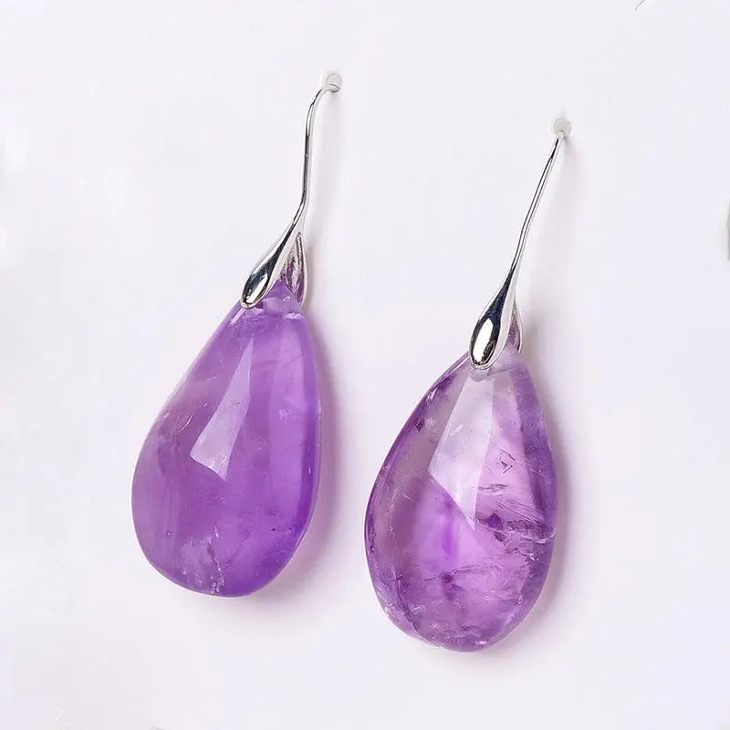Natural Brazilian Amethyst Teardrop Earring - Shinepurity