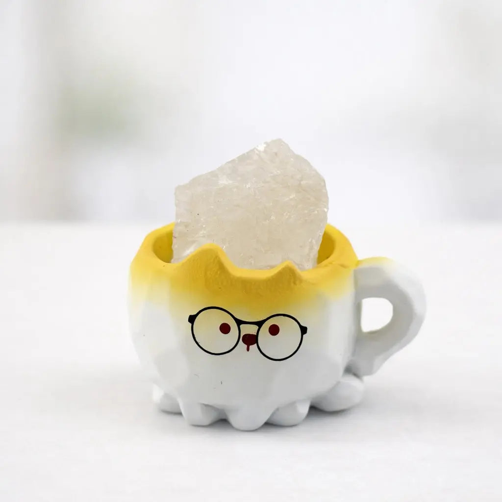 Crystal Dog Desk Decor - Resin Dog with Natural Crystal Shinepurity