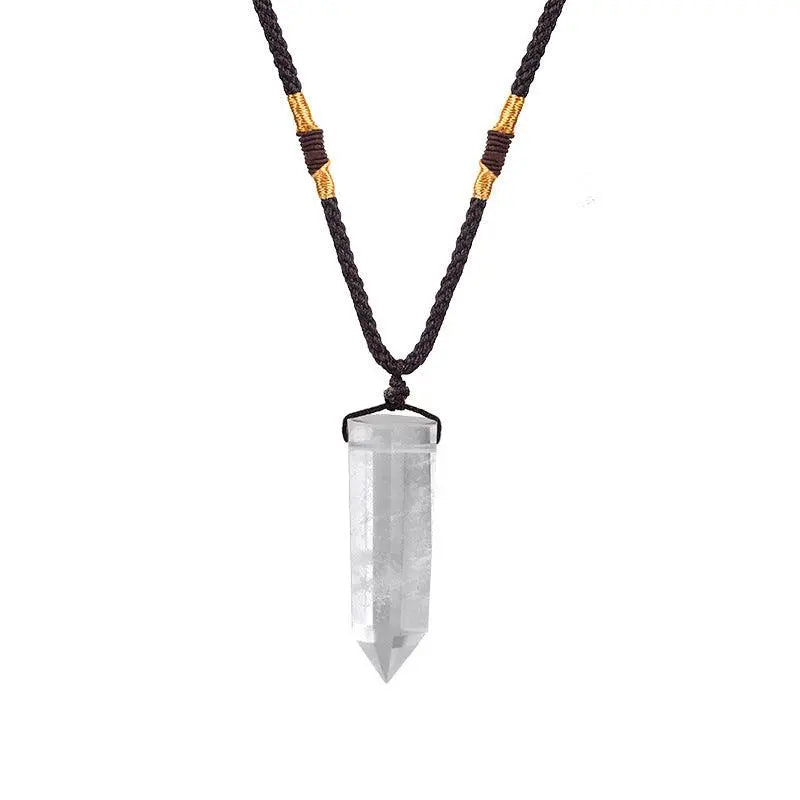 Crystal Raw Hexagonal Prism Pendant Necklace - Shinepurity