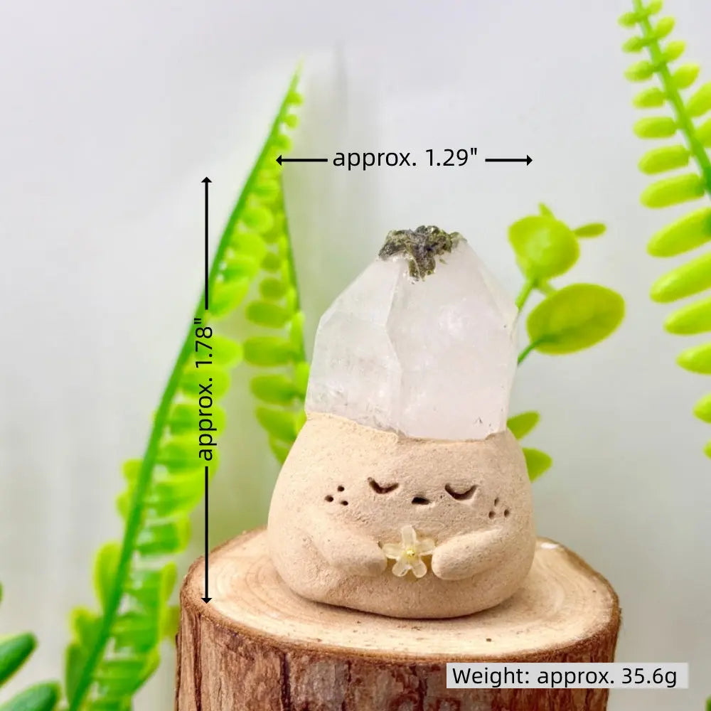 Skeleton Quartz × Epidote Quartz Healing Crystal Pet Shinepurity
